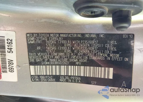 2011 Toyota Sienna Le V6 from USA, damaged, VIN 5TDKK3DC8BS022627